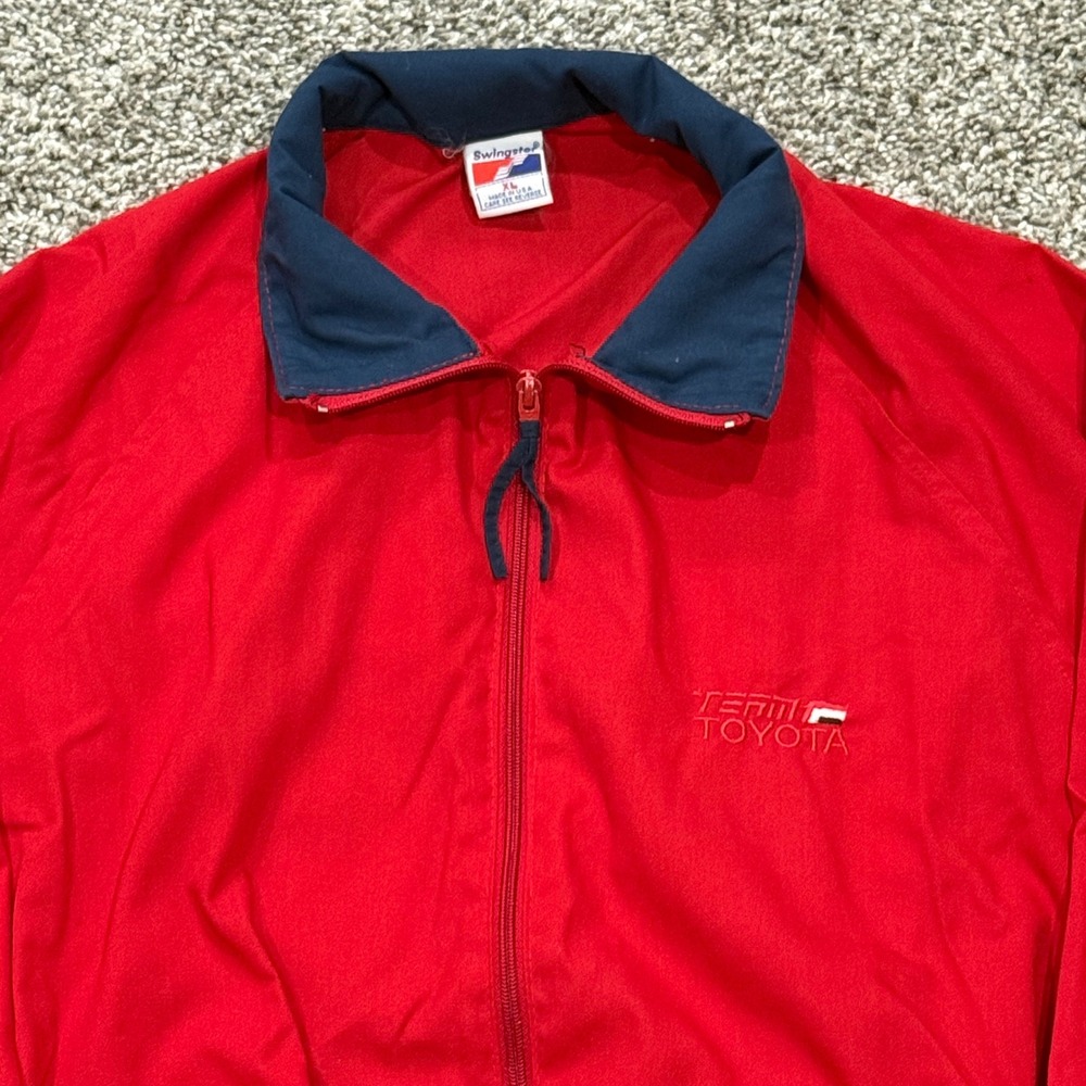 Vintage 90s Swingster Team Toyota Racing Jacket Windbreaker Mens XL Made in USA